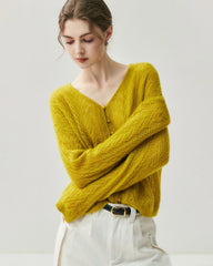 Feinstrick-Cardigan aus Seiden-Kaschmir-Mix