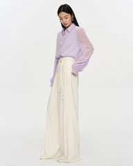 Seidenchiffon-Bluse mit mehrlagigem Oberteil
