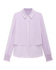 Seidenchiffon-Bluse mit mehrlagigem Oberteil
