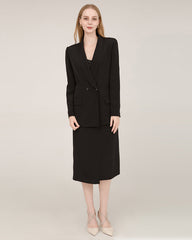 40 momme schwerer Seiden-Blazer mit Kragenspitze (Shawl Collar)