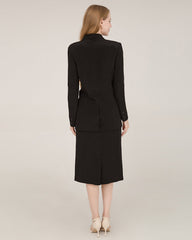 40 momme schwerer Seiden-Blazer mit Kragenspitze (Shawl Collar)