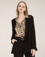 40 momme schwerer Seiden-Blazer mit Kragenspitze (Shawl Collar)