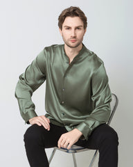 Seidenhemd für Männer im Casual-Stil mit langen Ärmeln