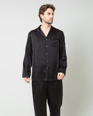 Seiden-Pyjamas für Herren, locker, lang
