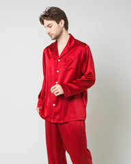 Seiden-Pyjamas für Herren, locker, lang