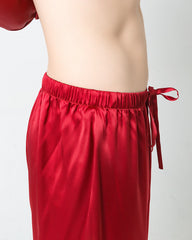 Seiden-Pyjamas für Herren, locker, lang