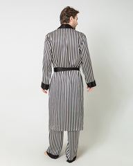 Männer Seiden-Robe mit Streifenmuster