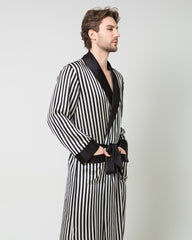 Männer Seiden-Robe mit Streifenmuster