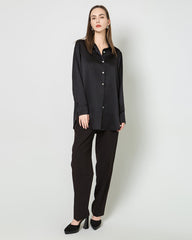 Oversized Seiden-Satin-Bluse mit Knopfverschluss