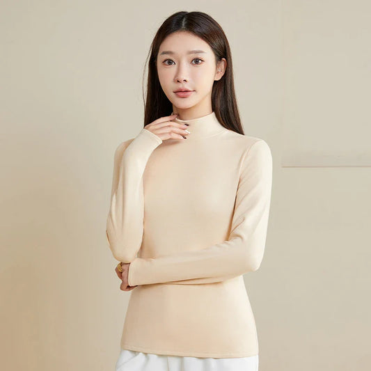 Seiden Thermo-Pullover mit Rollkragen
