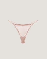 Seiden-BH ohne Bügel und V-String-Tanga Set
