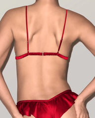 Seiden-Bralette & Rüschen-Tanga-Set