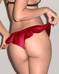 Seiden-Bralette & Rüschen-Tanga-Set