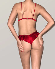 Seiden-Bralette & Rüschen-Tanga-Set