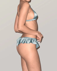 Seiden-Bralette & Rüschen-Tanga-Set
