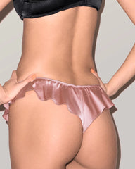 Seiden-Bralette & Rüschen-Tanga-Set