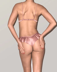 Seiden-Bralette & Rüschen-Tanga-Set