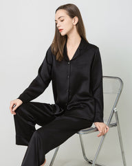 Damen Vollgrößen-Seiden-Pyjamas-Set