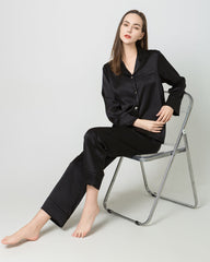 Damen Vollgrößen-Seiden-Pyjamas-Set