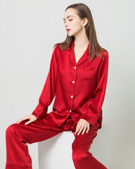 Damen Vollgrößen-Seiden-Pyjamas-Set