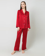 Damen Vollgrößen-Seiden-Pyjamas-Set