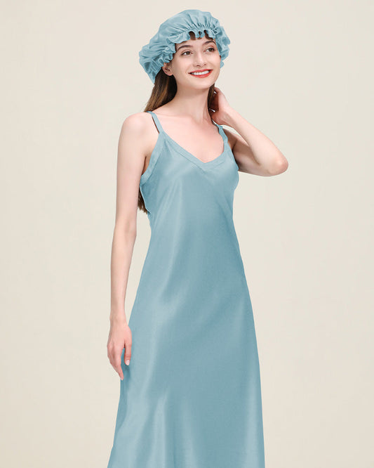 Entspannte Passform Langes Seiden-Nachthemd