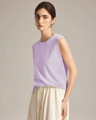 Ärmelloses Seidenjersey-Top