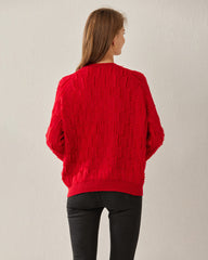 Einfarbiges Damen Ksschmir-Pullover mit Rundhalsausschnitt und luxuriösem Stil