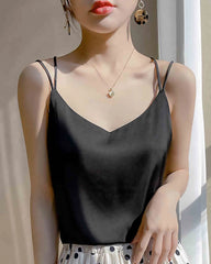 Spaghetti-Träger Crisscross Seiden-Camisole