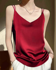 Spaghetti-Träger Crisscross Seiden-Camisole
