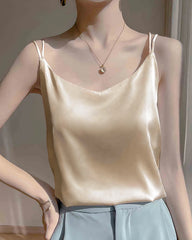 Spaghetti-Träger Crisscross Seiden-Camisole
