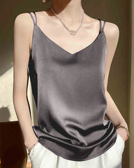 Spaghetti-Träger Crisscross Seiden-Camisole