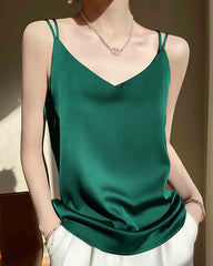 Spaghetti-Träger Crisscross Seiden-Camisole