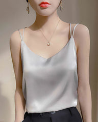 Spaghetti-Träger Crisscross Seiden-Camisole