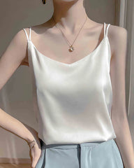 Spaghetti-Träger Crisscross Seiden-Camisole