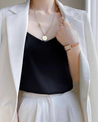 Spaghetti-Träger Seiden-Camisole