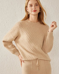 Kaschmirpullover mit texturiertem Strickmuster