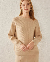 Kaschmirpullover mit texturiertem Strickmuster