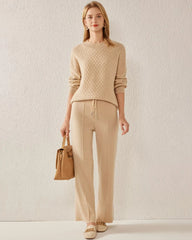 Kaschmirpullover mit texturiertem Strickmuster