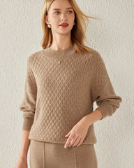Kaschmirpullover mit texturiertem Strickmuster