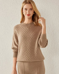Kaschmirpullover mit texturiertem Strickmuster