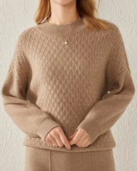 Kaschmirpullover mit texturiertem Strickmuster