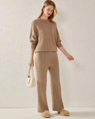 Kaschmirpullover mit texturiertem Strickmuster
