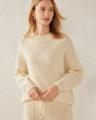 Kaschmirpullover mit texturiertem Strickmuster