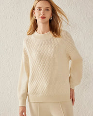 Kaschmirpullover mit texturiertem Strickmuster