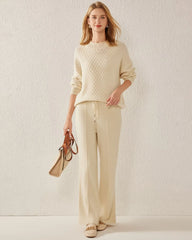 Kaschmirpullover mit texturiertem Strickmuster