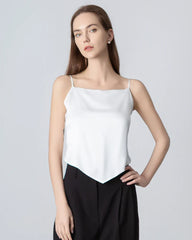 Seiden-Camisole mit Rückenband und quadratischem Kragen