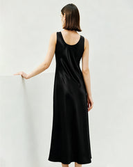 Triacetat Bias Cut Ärmelloses Maxikleid