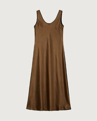 Triacetat Bias Cut Ärmelloses Maxikleid