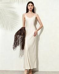 Kleid aus Triacetat mit Seidenchiffon-Schal
